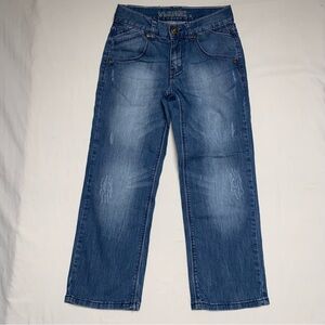 🆕 Skater Straight Leg Jeans Boy’s 8 Blue Denim Medium Wash Faded Whisker Street